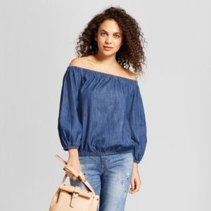 Off Shoulder Denim Top